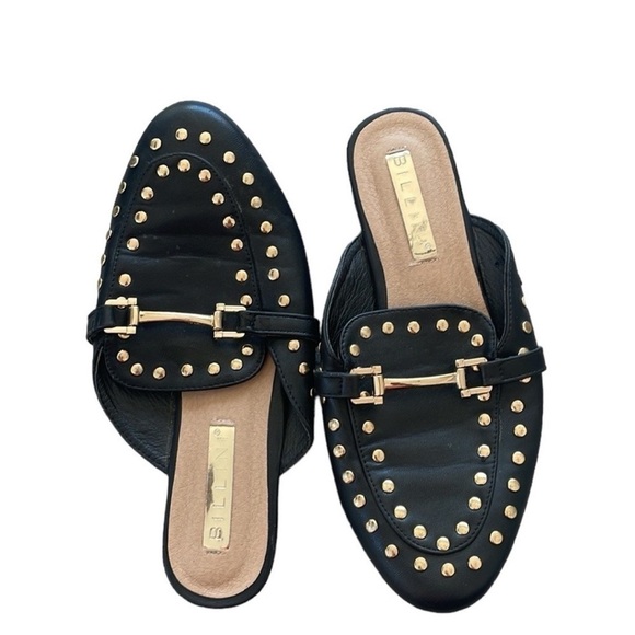 Billini Size 6 Black Gold Studded Mules. - Picture 1 of 7